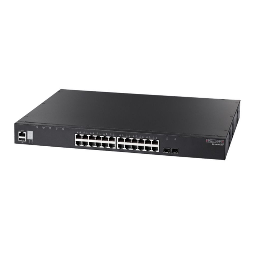 Коммутатор Edge-corE ECS4620-28T Edge-corE 24 x GE + 2 x 10G SFP+ ports + 1 x expansion slot (for dual 10G SFP+ ports) L3 Stackable Switch, w/ 1 x RJ45 console port, 1 x USB type A storage port, RPU connector, fan-less design, Stack up to 4 units