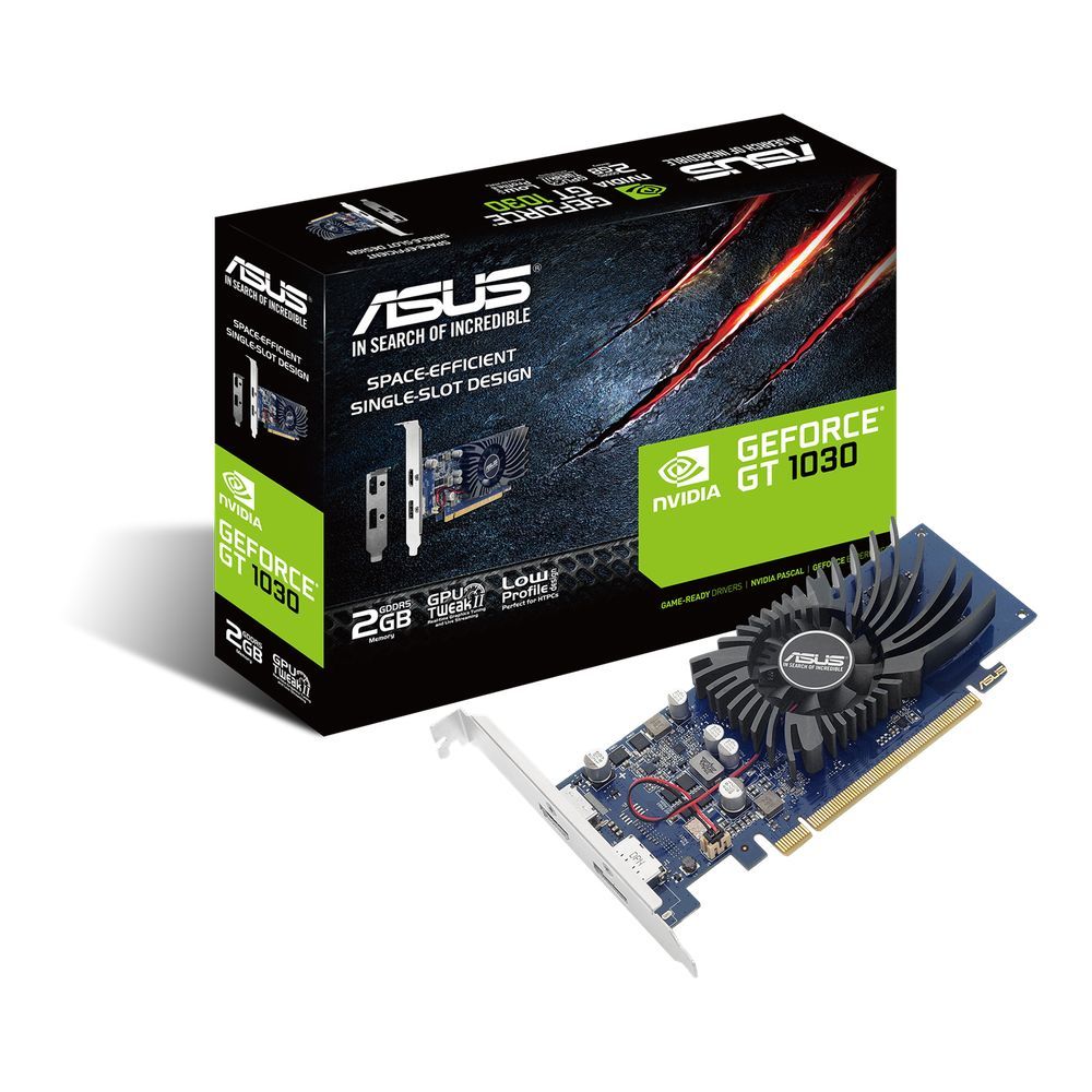 Видеокарта ASUS GT1030 2GB GDDR5 64bit DP HDMI 1FAN LP RTL {20} (743333) (GT1030-2G-BRK)