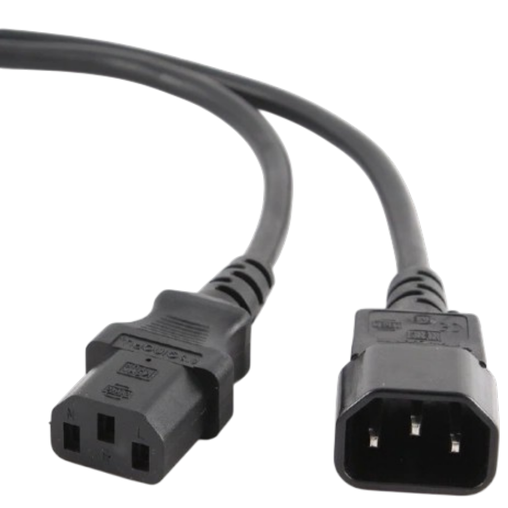 Кабель питания сист.блок-монитор Cablexpert PC-189-1-3M, 3м, C13-C14, Сечение провода 3x1кв.мм., черный, с заземлением {75}