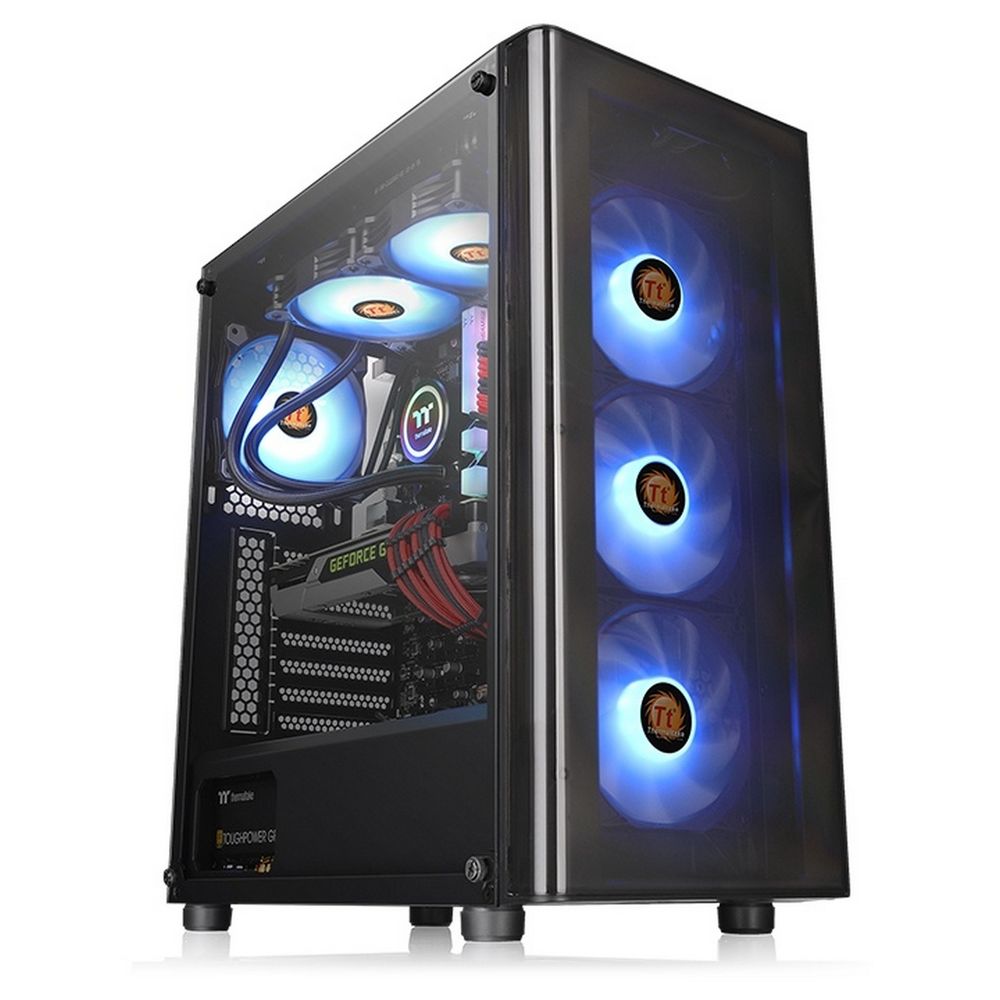 Корпус Thermaltake V200 TG RGB CA-1K8-00M1WN-01 Black/Win/SPCC/Tempered Glass*1/120mm RGB Fans*3 + 120mm Standard CA-1K8-00M1WN-01 Fan*1/MB Sync (874398)