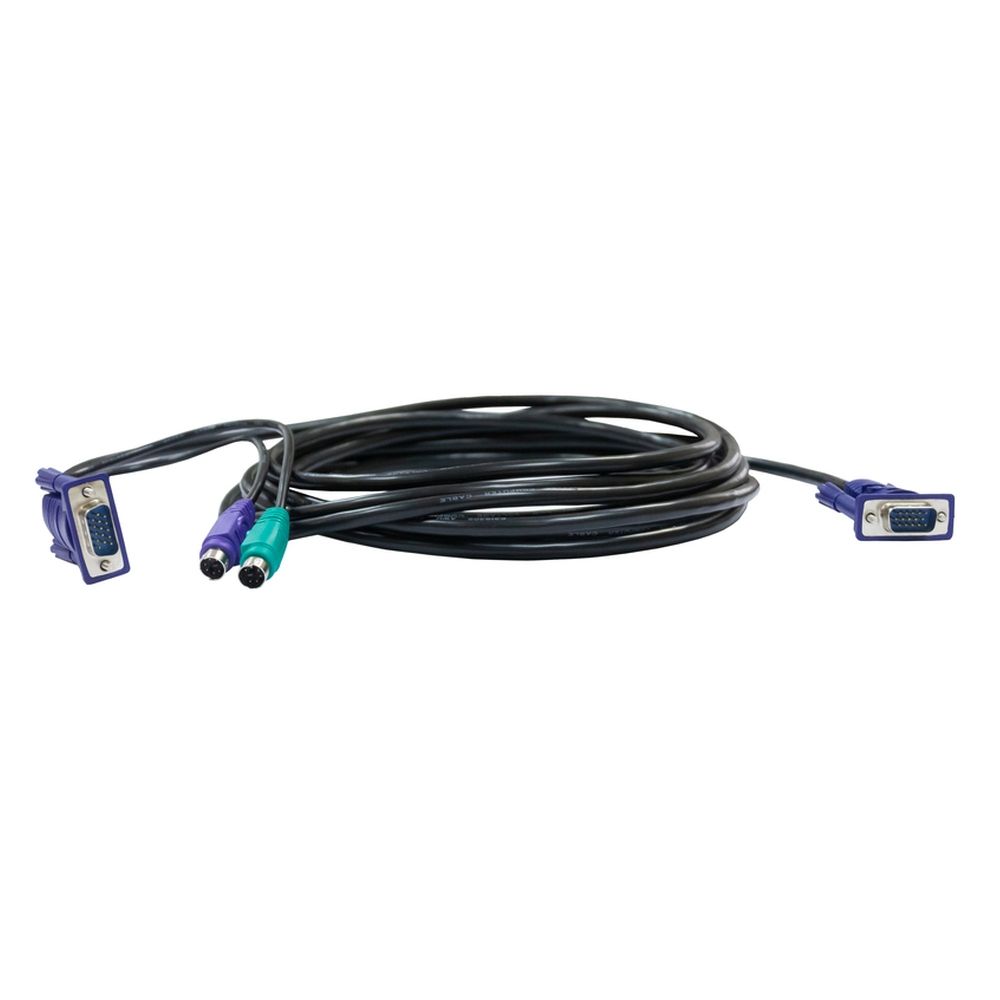 Кабель D-Link DKVM-CB3/B1A Кабель KVM длиной 3 м с разъемами VGA и PS/2 для DKVM-4K/B