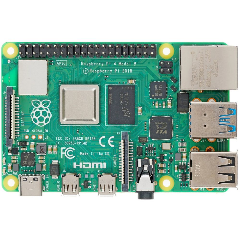 Одноплатный компьютер Raspberry Pi Raspberry Pi 4 Model B (RA608) Retail, 8GB RAM, Broadcom BCM2711 Quad core Cortex-A72 (ARM v8) 64-bit SoC @ 1.5GHz CPU, WiFi, Bluetooth, 40-pin GPIO, 2x USB 3.0, 2xUSB 2.0,2x micro-HDMI, Разъем питания USB-C (RASP4888/RPI4-MODBP-8GB/RPI-4B-8GB), (931199)