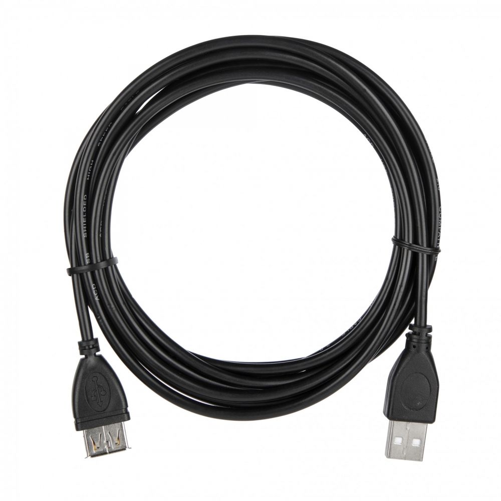 Кабель ACD-U2AAF-30L |ACD-U2AAF-30L| USB 2.0, A male - A feмale, ТТХ: |ACD-U2AAF-30L| (7/0.12BC+PE)*1P+(7/0.12BC+PE)*2C+7/0.12BC+AL+PVC OD4.0, Черный, 3м (742064)