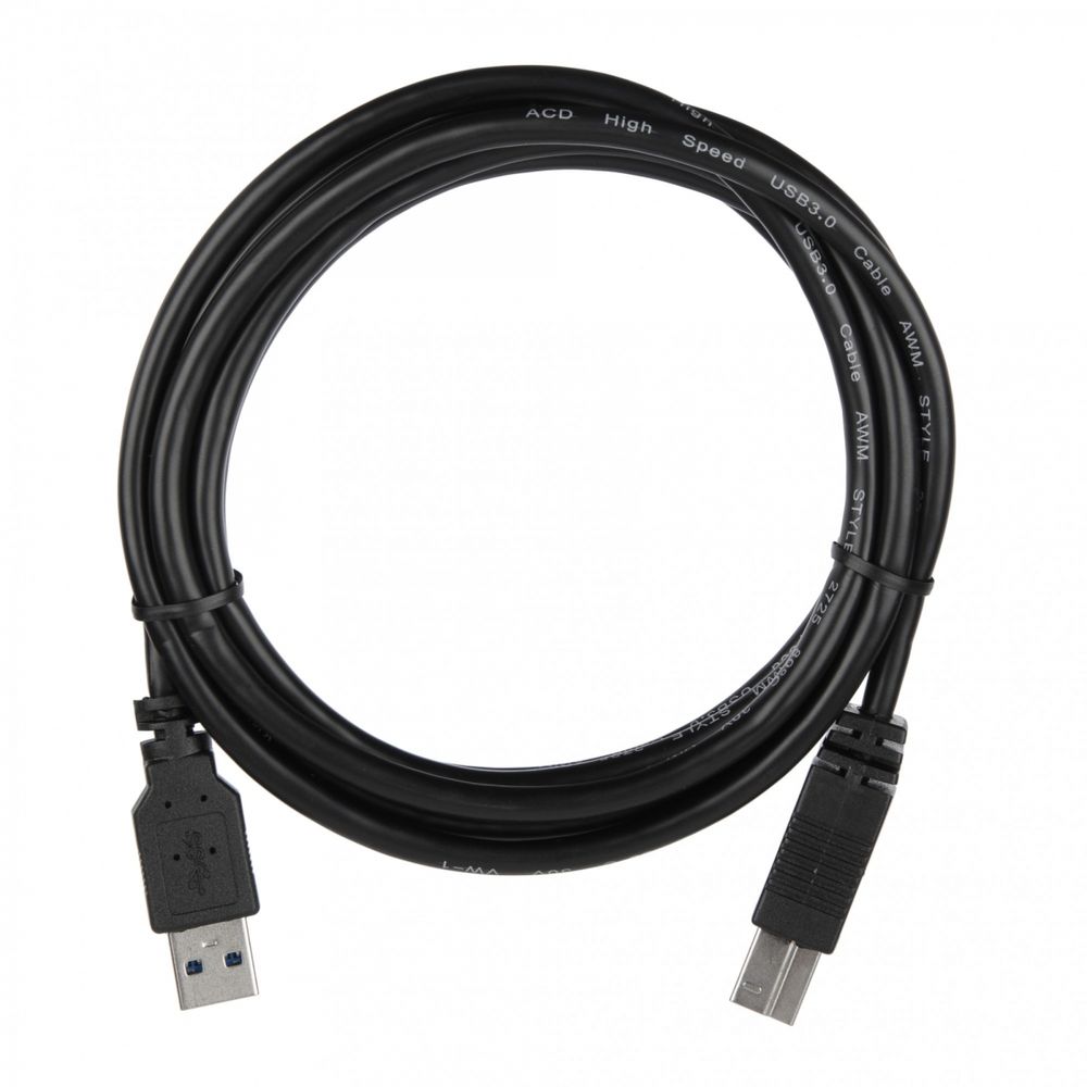 Кабель ACD-U3ABM-20L |ACD-U3ABM-20L| USB 3.0, A male - B male, ТТХ: |ACD-U3ABM-20L| (7/0.12BC+HDPE)*1P+|(7/0.12BC+HDPE)*2C+7/0.12BC+AL|*2P +7/0.16BC*2C+AL+7/0.12BC+B(80/0.12AL)PVC5.5, Черный, 2м (742088)