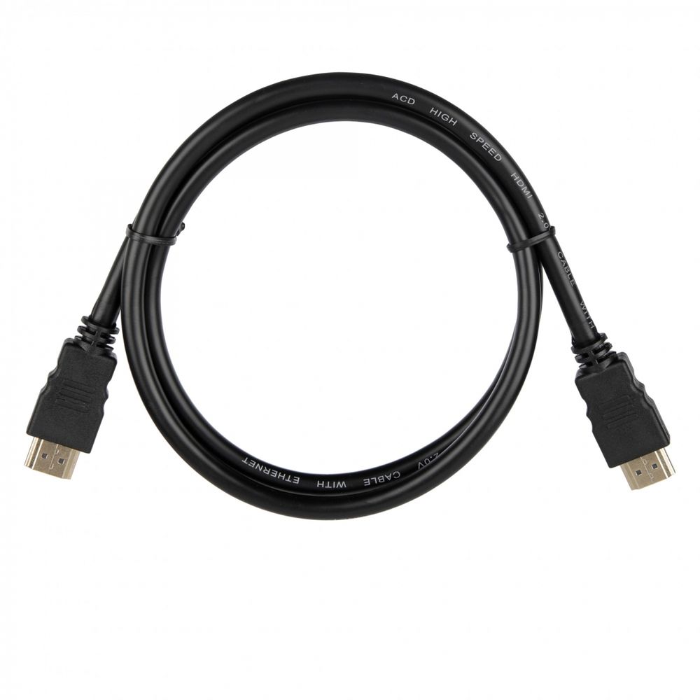 Кабель ACD-DHHM2-10B |ACD-DHHM2-10B| HDMI 2.0, Golden Plated,19m/19m, Черный, 1м (742224)