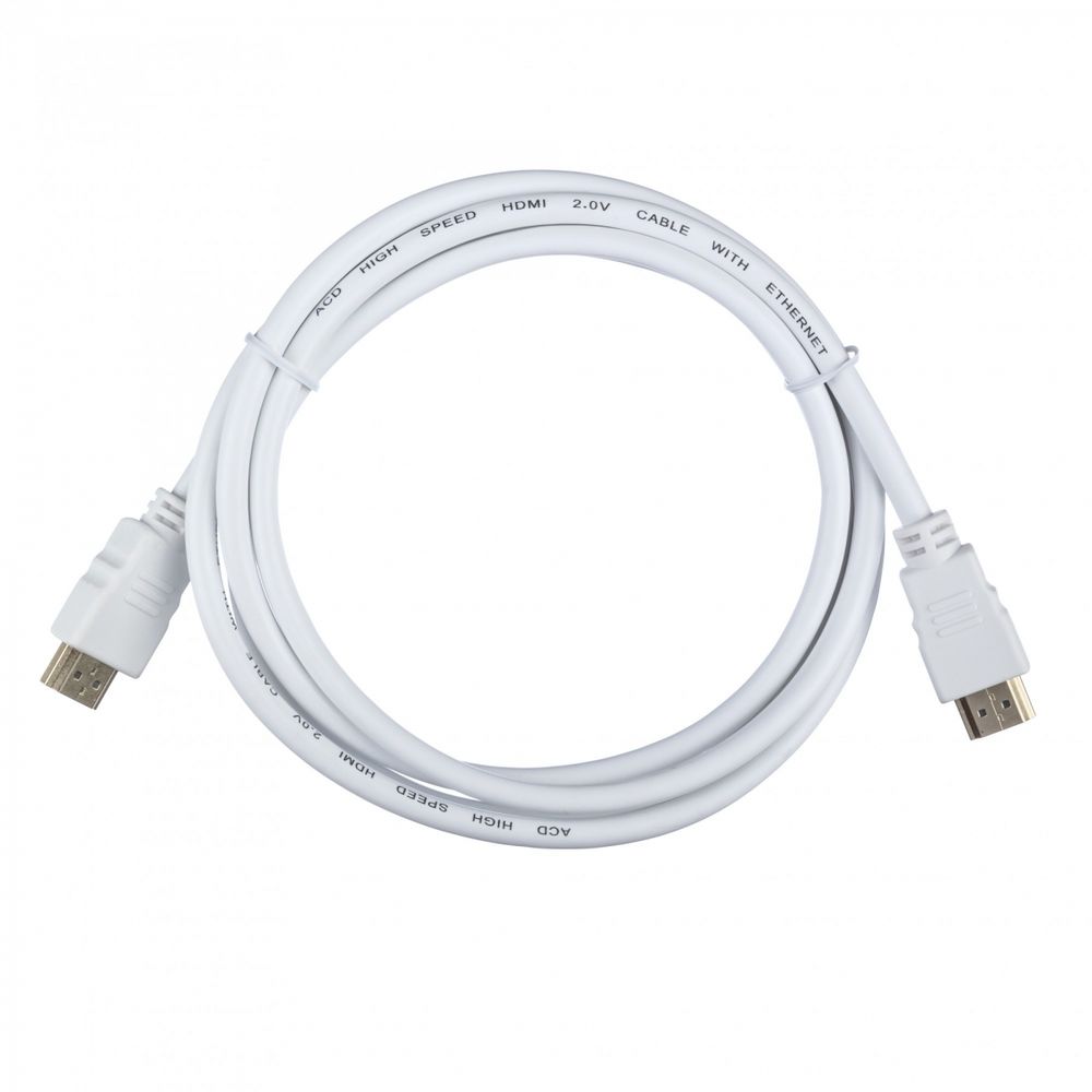 Кабель ACD-DHHM2-18W |ACD-DHHM2-18W| HDMI 2.0, Golden Plated,19m/19m, Белый, 1.8м, (742248)