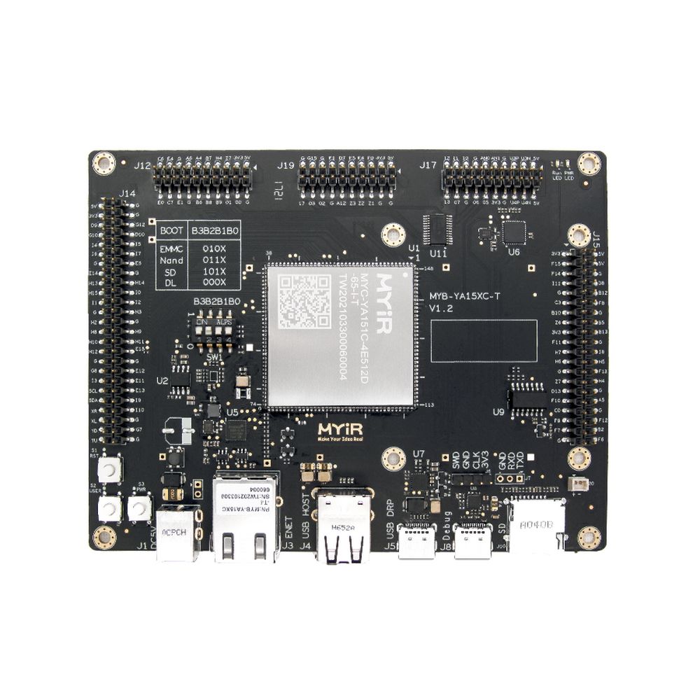 Плата разработки Myir MYD-YA151C-4E512D-65-I-T MYC-YA15XC-T CPU Module as Controller Board,ST STM32MP1 MPU based on 650MHz Single or Dual Arm Cortex-A7 and 209MHz Cortex-M4 Cores,256MB/512MB DDR3L, 256MB Nand Flash/ 4GB eMMC, 32KB EEPROM, Power Management IC (PMIC)