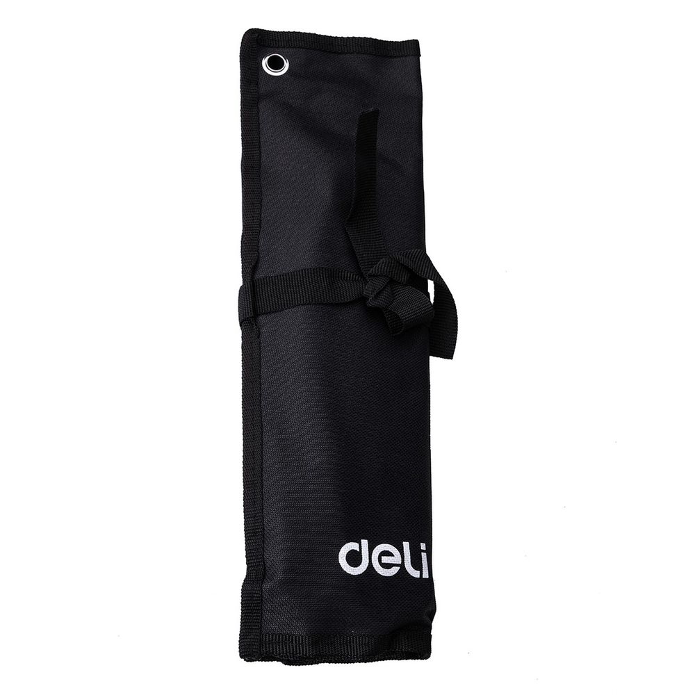 Набор комбинированных гаечных ключей 12 шт Deli DL130012A размеры 6,8,10,11,12,13,14,15,17,19,22,24мм, матовая хромированная поверхность, чехол из ткани Оксфорд