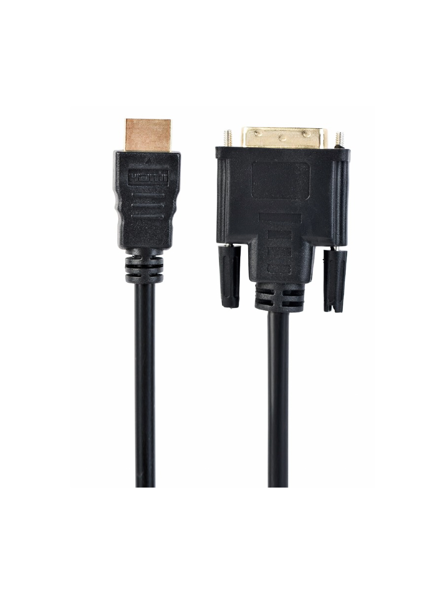 Кабель HDMI-DVI GEMBIRD/CABLEXPERT CC-HDMI-DVI-10 черный (3м, 19M/19M, single link, позол.разъемы, экран, пакет) (CC-HDMI-DVI-10)