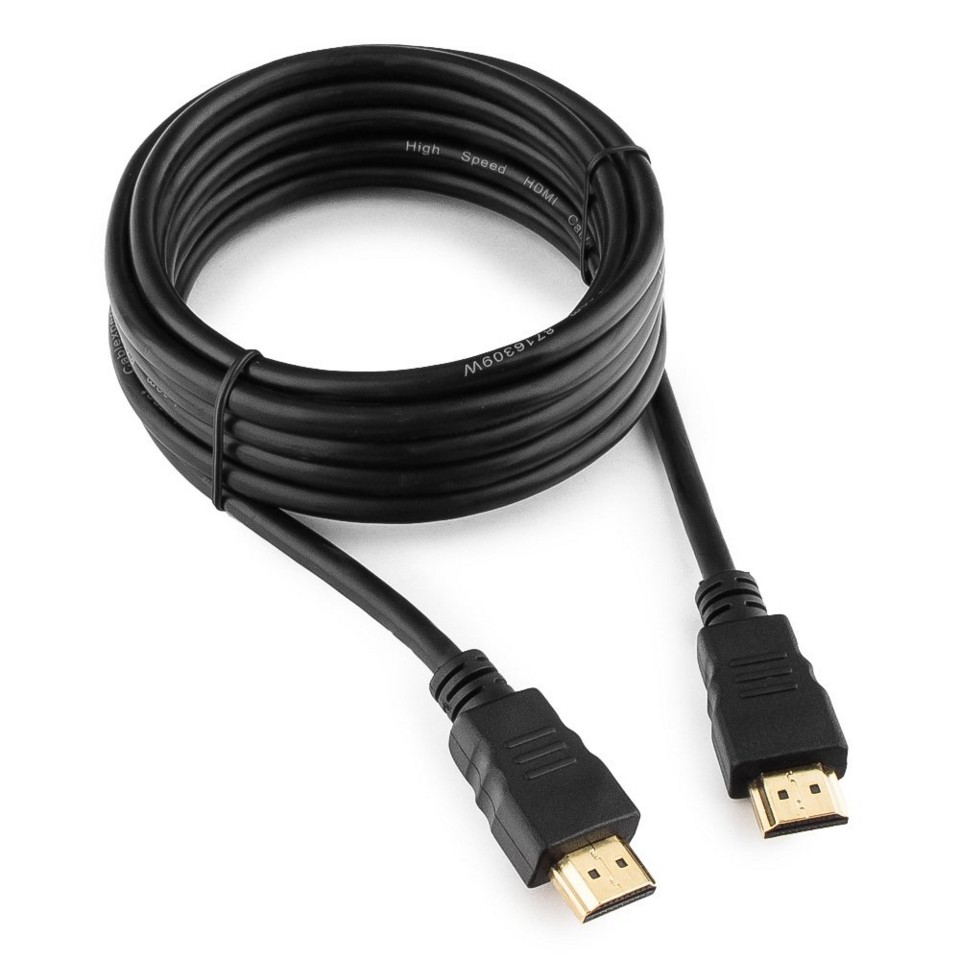 Кабель HDMI GEMBIRD/CABLEXPERT CC-HDMI4-10 черный (3м, v2.0, 19M/19M, позол.разъемы, экран, пакет) (CC-HDMI4-10)