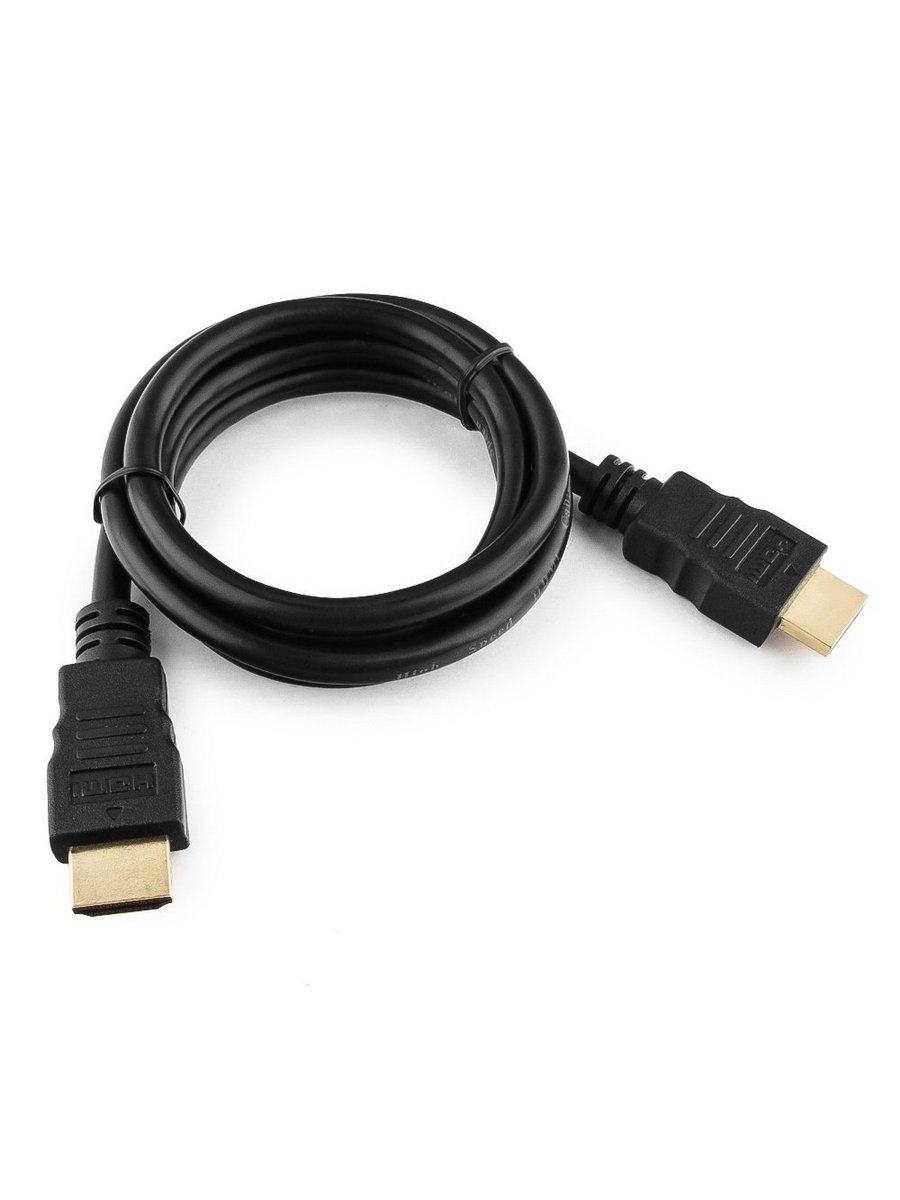 Кабель HDMI GEMBIRD/CABLEXPERT CC-HDMI4-1M черный (1м, v2.0, 19M/19M, позол.разъемы, экран, пакет) (CC-HDMI4-1M)