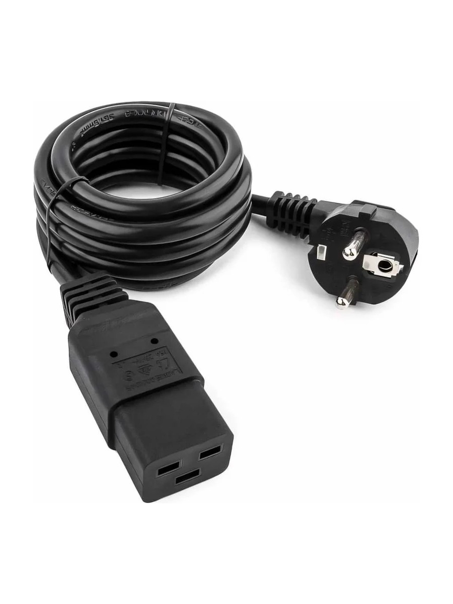 Кабель питания для UPC GEMBIRD/CABLEXPERT PC-186-C19 черный (1.8м, Schuko-С19, 16А, с зазем.) (PC-186-C19)