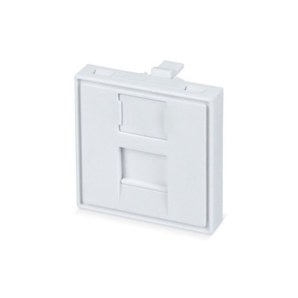 Лицевая розеточная панель 45х45 (Mosaic), 1 порт RJ45, с защитной шторкой (SMB-FP-069)
