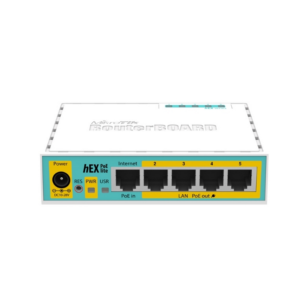 Маршрутизатор MIKROTIK hEX PoE lite (1x100Mbs WAN, 4x100Mbs LAN, USB) (RB750UPr2)