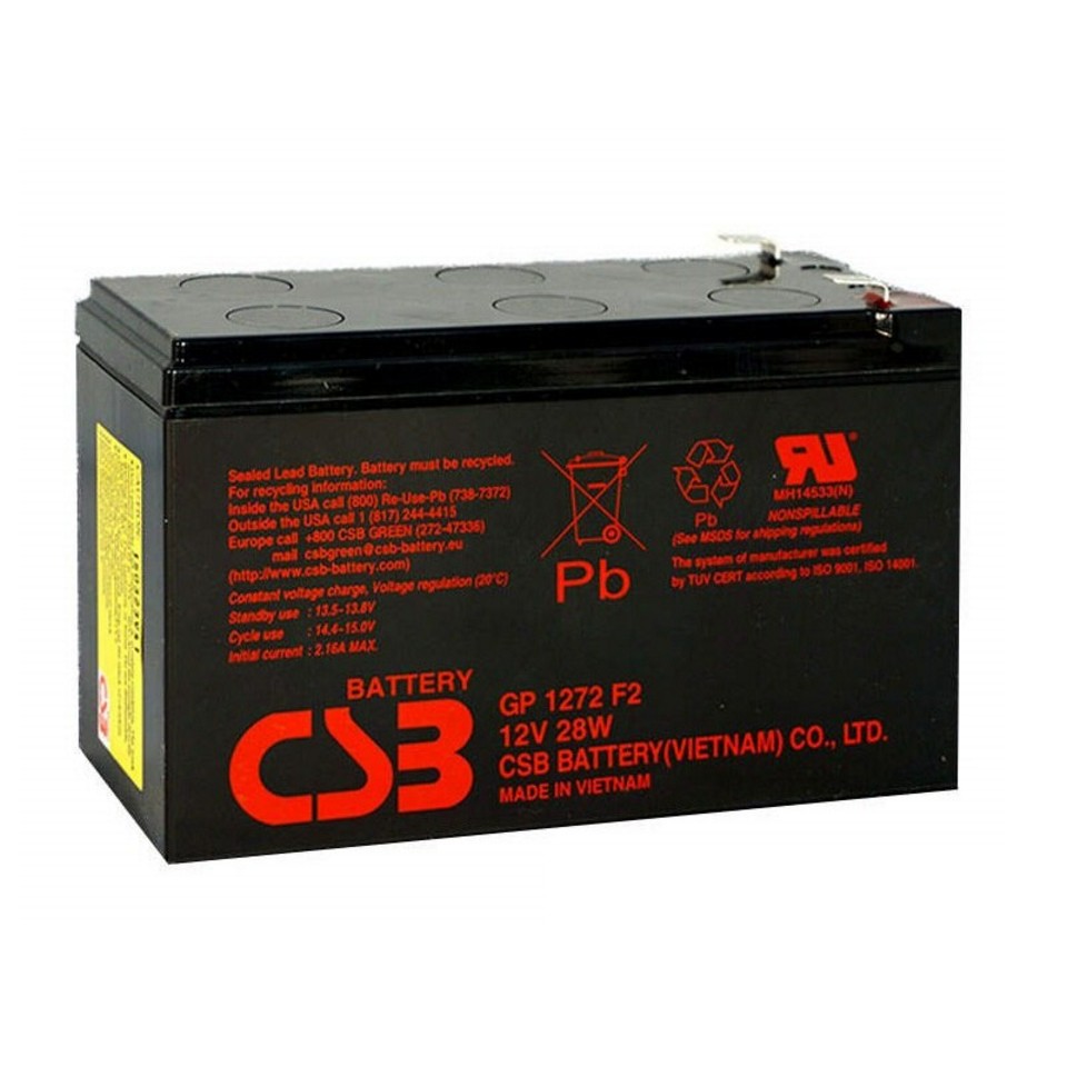 Аккумулятор CSB 12V 7.2Ah GPL1272 F2 (клемма 7мм) (GPL1272 F2)