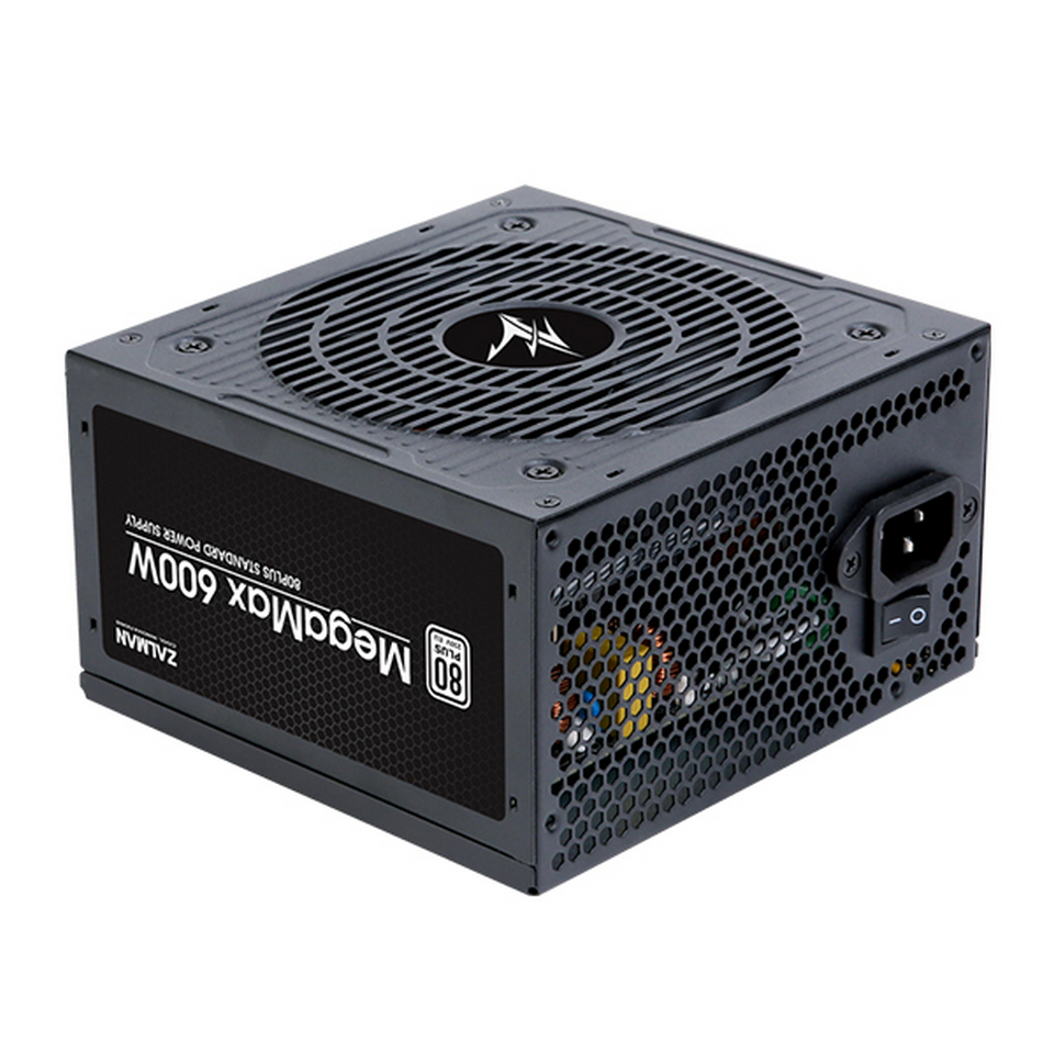Блок питания ZALMAN 600W MegaMax V2 черный (ATX, 80+, APFC, 20+4P, 2xPCIe 6+2P, 4хMolex, 6xSATA, 120mm fan, RTL) (ZM600-TXII)