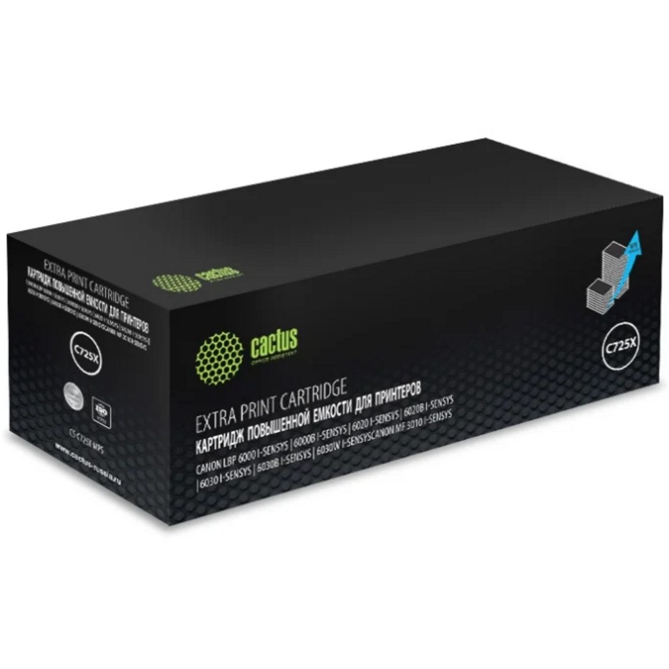 Картридж лазерный CACTUS CS-C725X-MPS черный ((3000стр.) для Canon i-Sensys 6000/6020/6030B i-Sensys) (CS-C725X-MPS)