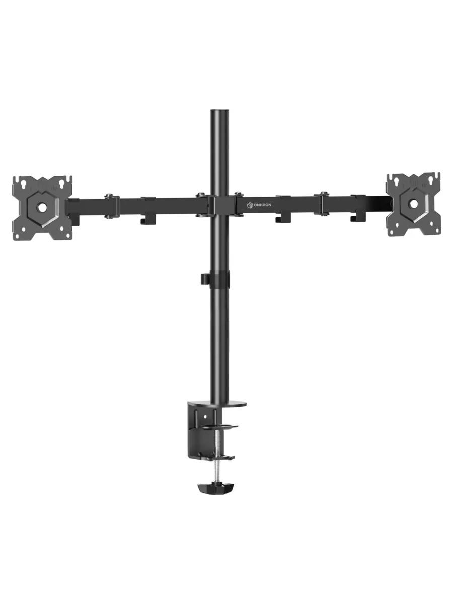 Кронштейн для мониторов ONKRON D221E черный (max VESA 100x100 мм., настольный, наклонно-поворотный, max 2х8 кг, газ.лифт) (D221E-B)