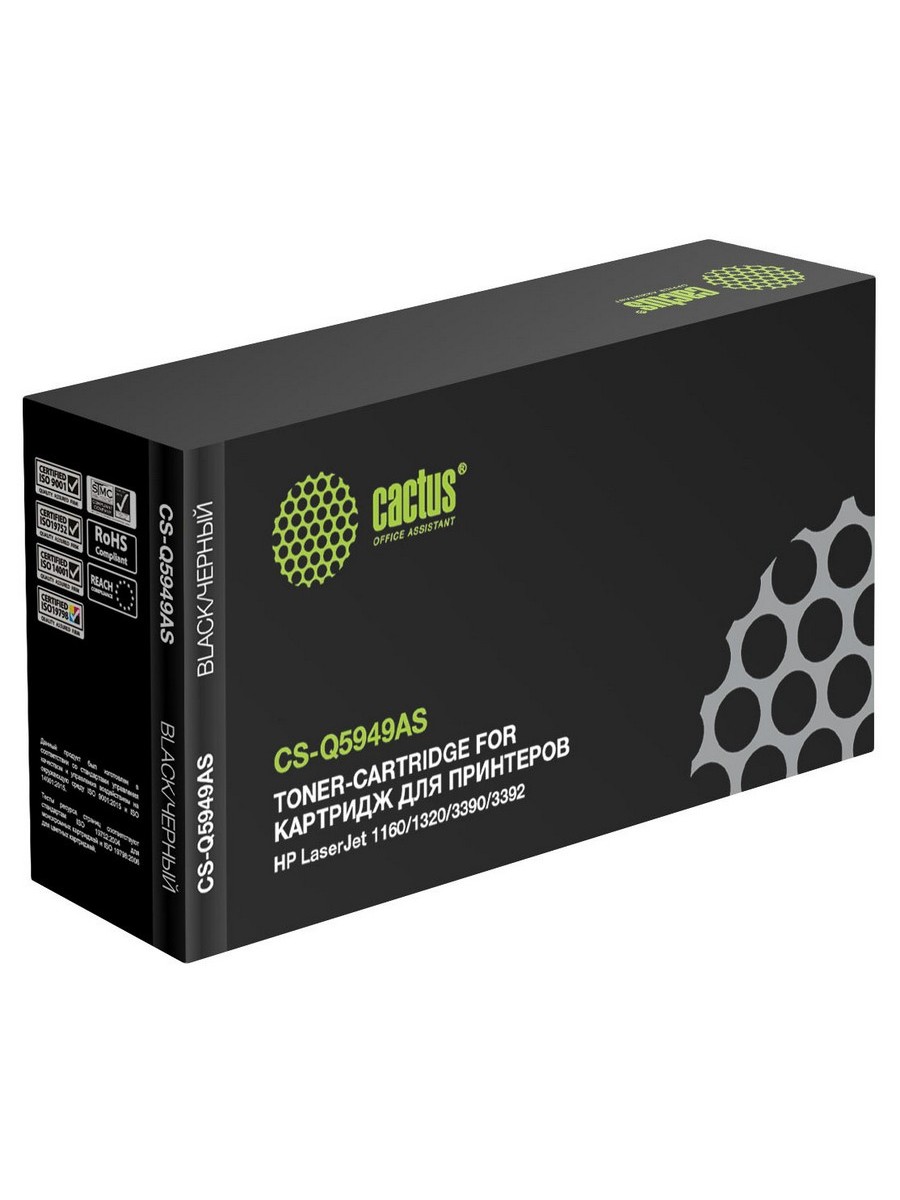 Картридж лазерный CACTUS CS-Q5949AS черный ((2500стр.) для HP LJ 1160/1320/3390/3392) (CS-Q5949AS)
