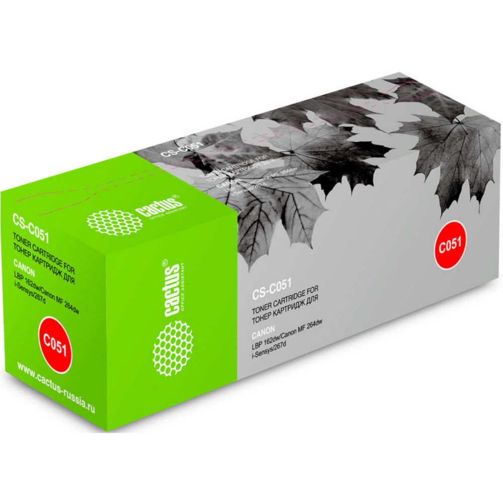 Картридж лазерный CACTUS CS-C051 черный ((1700стр.) для Canon LBP 62dw/MF 264dw/267dw/269dw) (CS-C051)