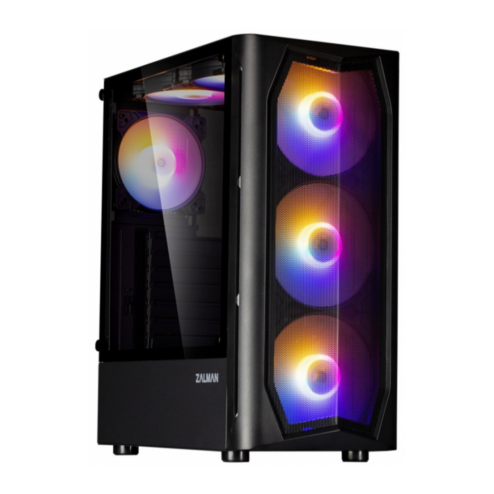 Корпус ZALMAN MidTower N4 черный (ATX, без БП, 2xUSB2.0+USB3.0, 3x120mm+3x140mm RGB) (Zalman N4 rev.1)