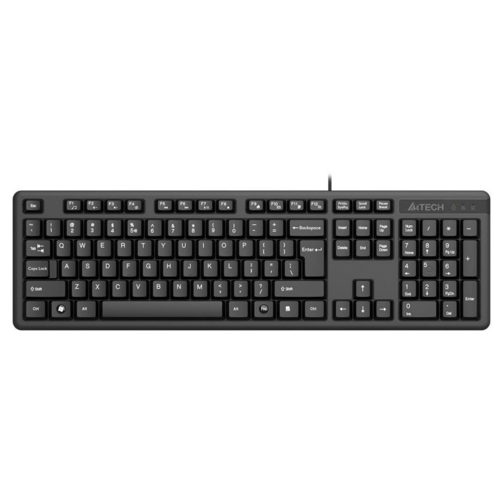 Клавиатура проводная A4TECH KK-3 черный (USB, 104 клавиши) (KK-3 USB (BLACK))