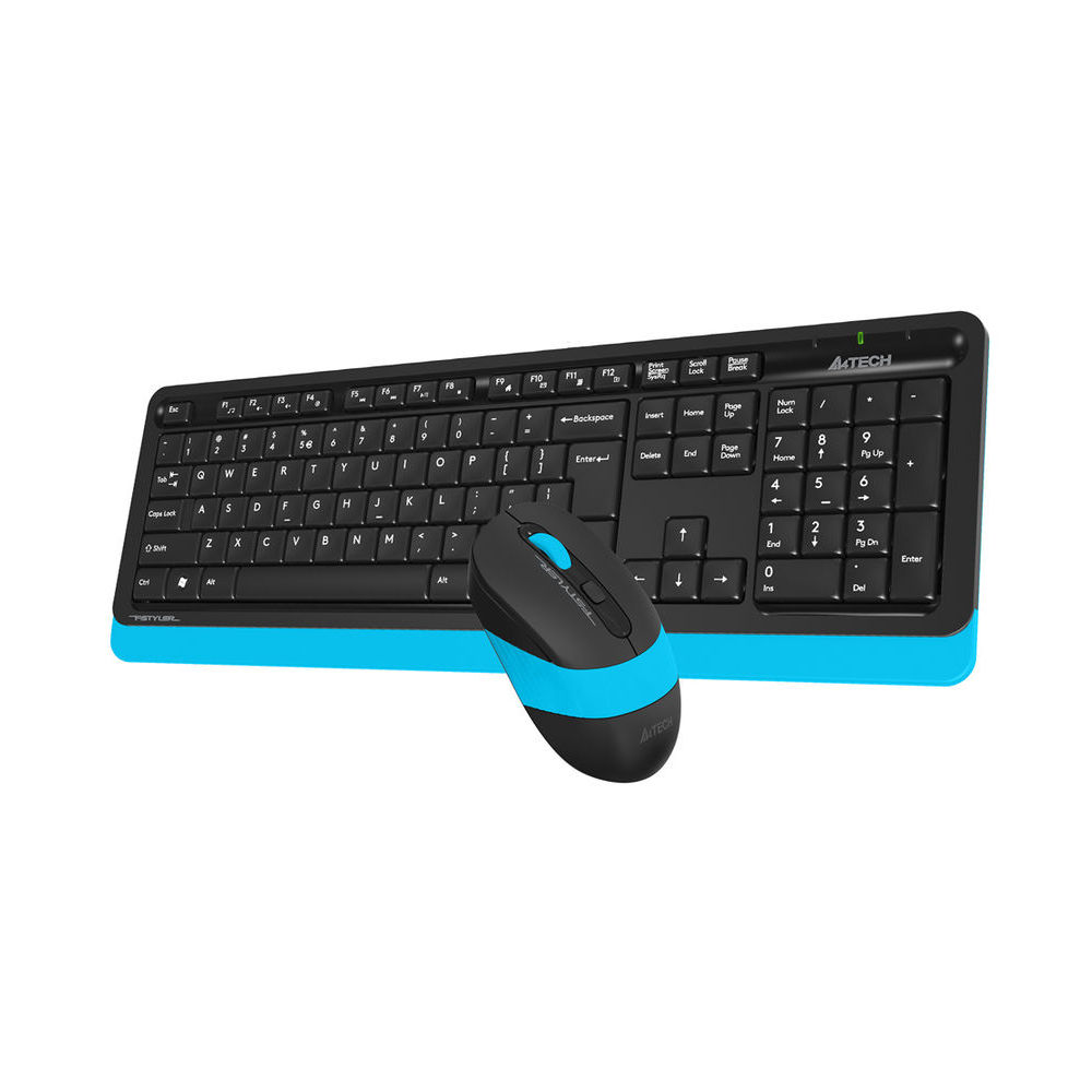 Комплект клавиатура+мышь беспроводной A4TECH FG1010 черный/синий (USB, 2000dpi) (FG1010 BLUE)