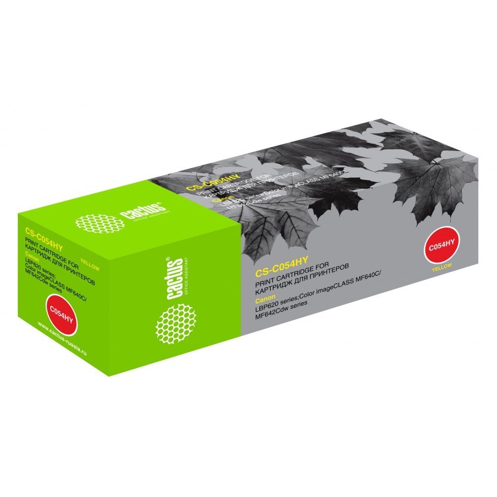 Картридж лазерный CACTUS CS-C054HY 054 H Y желтый (2300стр.) для Canon LBP 621Cw/623Cdw/641Cw/643Cdw (CS-C054HY)