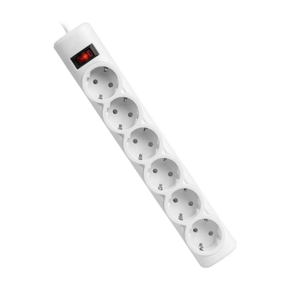 Сетевой фильтр DEFENDER DFS 151 белый (1.8м, 6 розеток, 10A) (99489)