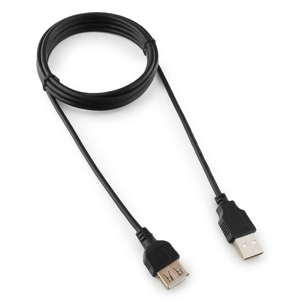 Кабель удлинитель USB 2.0 GEMBIRD/CABLEXPERT CC-USB2-AMAF-6B-N черный (1.8м, AM/AF, медь, пакет) (CC-USB2-AMAF-6B-N)