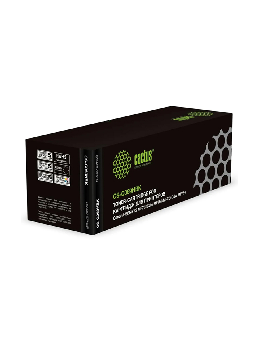 Картридж лазерный CACTUS CS-C069HBK черный ((7600стр.) для Canon i-SENSYS MF752Cdw MF752/MF754Cd) (CS-C069HBK)