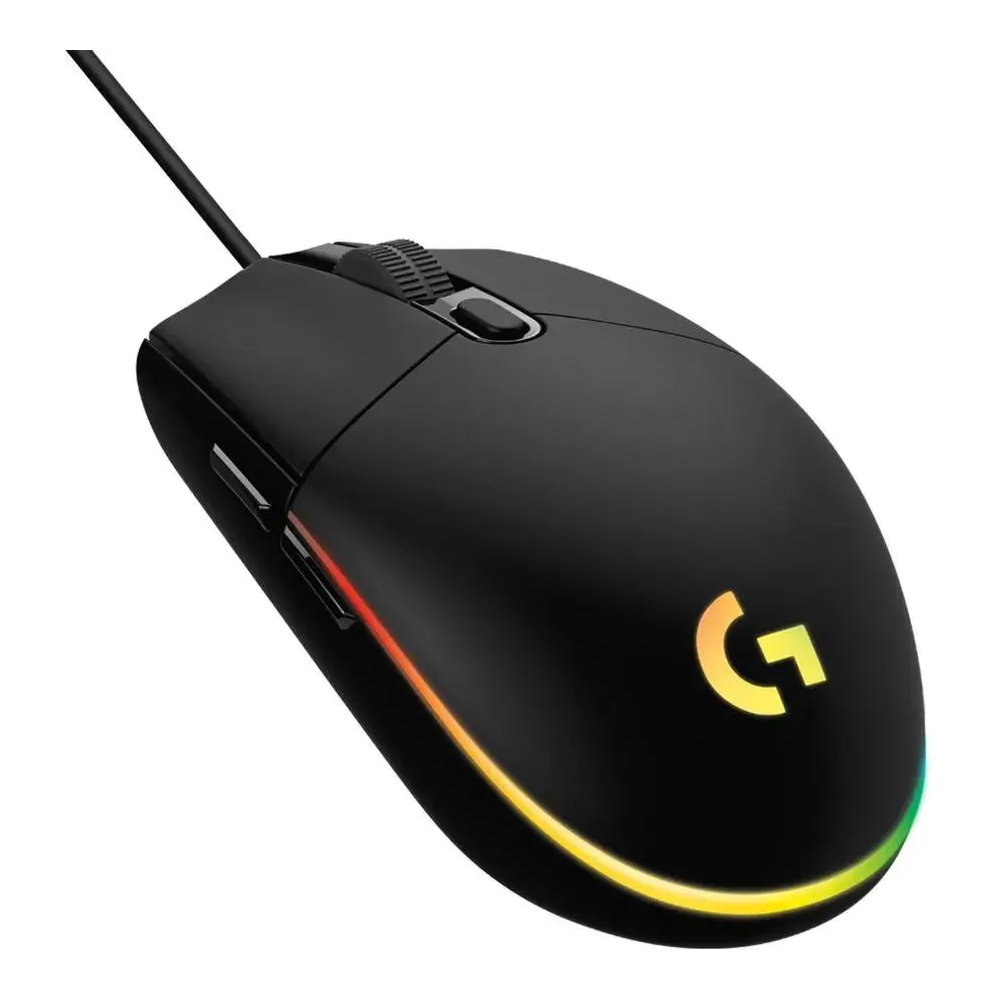 Мышь проводная игровая LOGITECH G102 LightSync (Световая синхронизация) черный (USB, 8000dpi, 6but) (910-005808)