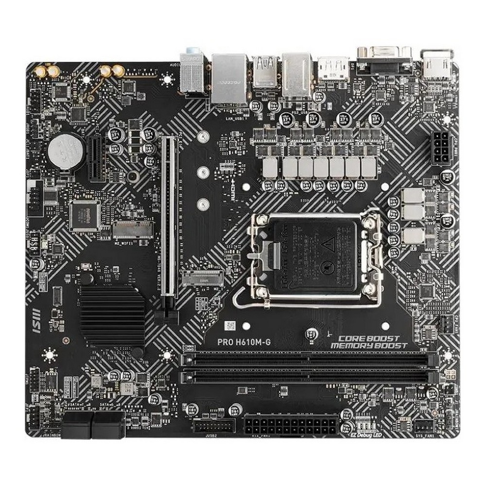 Материнская плата MSI PRO PRO H610M-G (LGA1700, mATX, H610, 2xDDR5, 1xPCI-Ex16, 1xM.2, VGA+HDMI+DP) (PRO H610M-G)