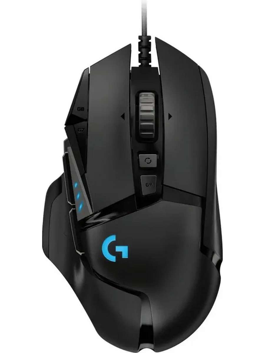 Мышь проводная LOGITECH G502 Hero (Герой) черный (USB, 25600dpi, 11but) (910-005474)