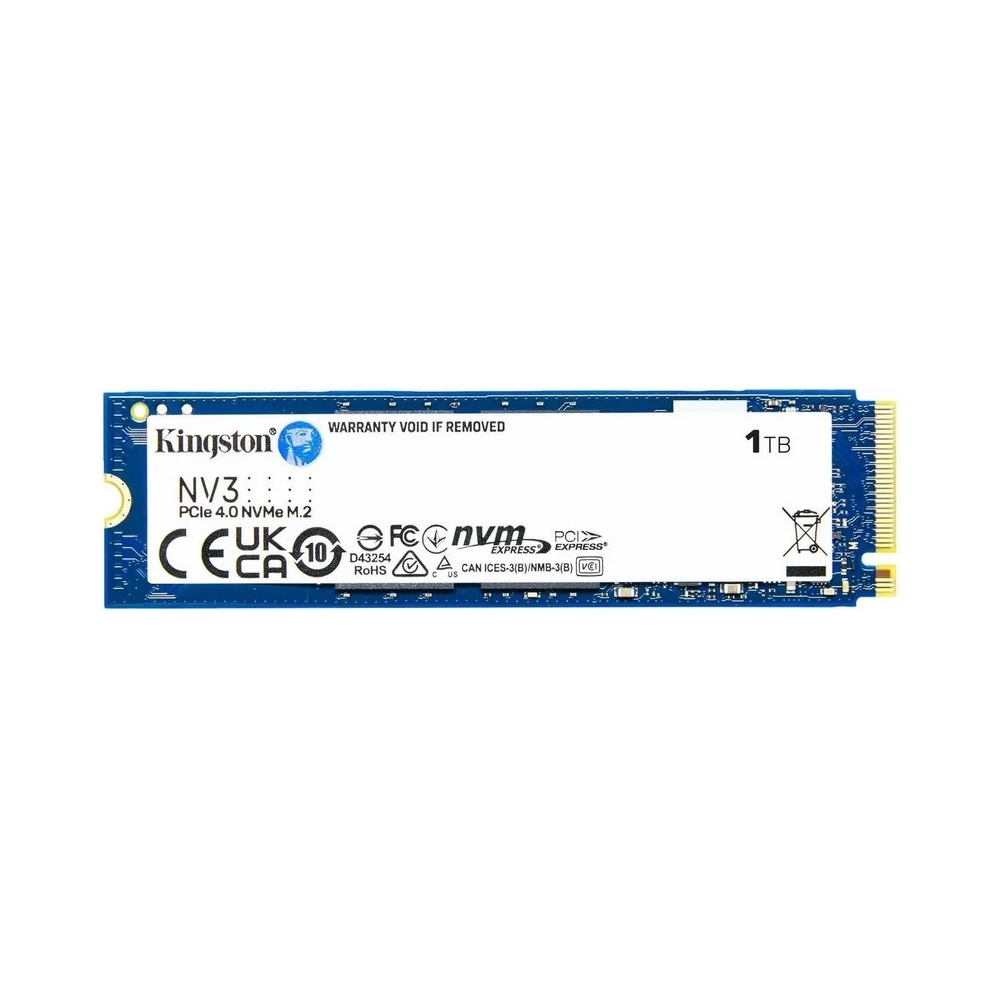 Накопитель SSD KINGSTON 1Tb NV3 (M.2 2280 PCI-E Gen4.0 x4, NVMe, R/W 6000/4000MB/s, 320TBW, RTL) (SNV3S/1000G)