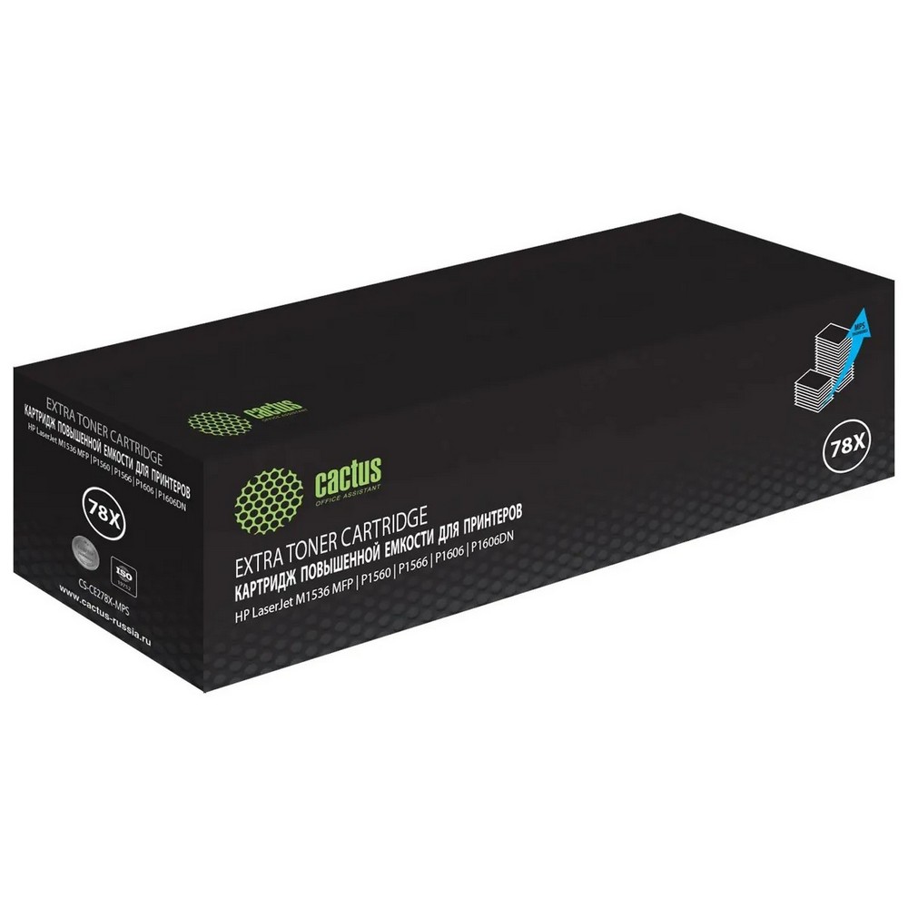 Картридж лазерный CACTUS CS-CE278X-MPS (CF278X) черный ((3000стр.) для HP LJ P1566/P1606w) (CS-CE278X-MPS)