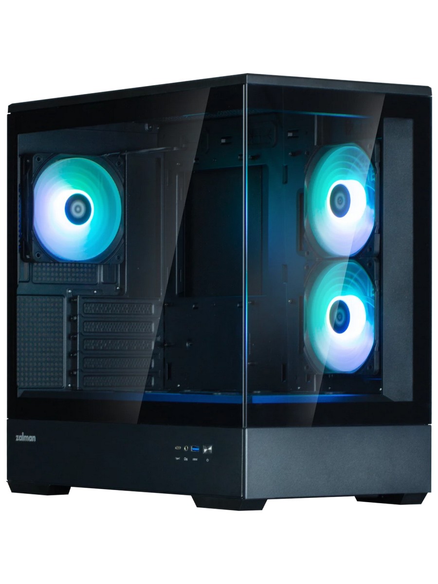 Корпус ZALMAN MiniTower P30 black V2 черный (mATX, без БП, USB3.0+USB3.2, 3x120mm ARGB) (Zalman P30 black V2)