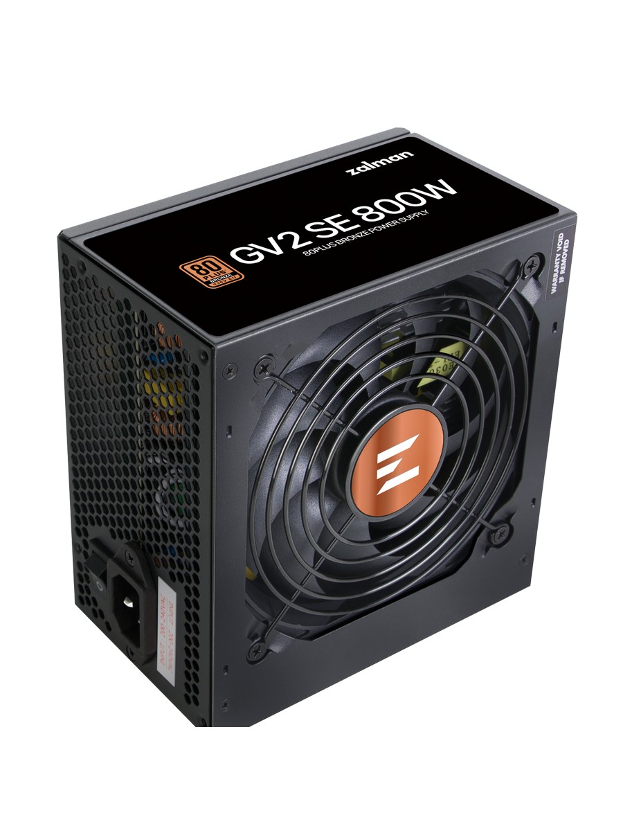 Блок питания ZALMAN 800W ZM800-GV2SE черный (ATX, 80+ Bronze, APFC, 20+4P, 2xPCIe 6+2P, 4хMolex, 8xSATA, 120mm fan, RTL) (ZM800-GV2SE)