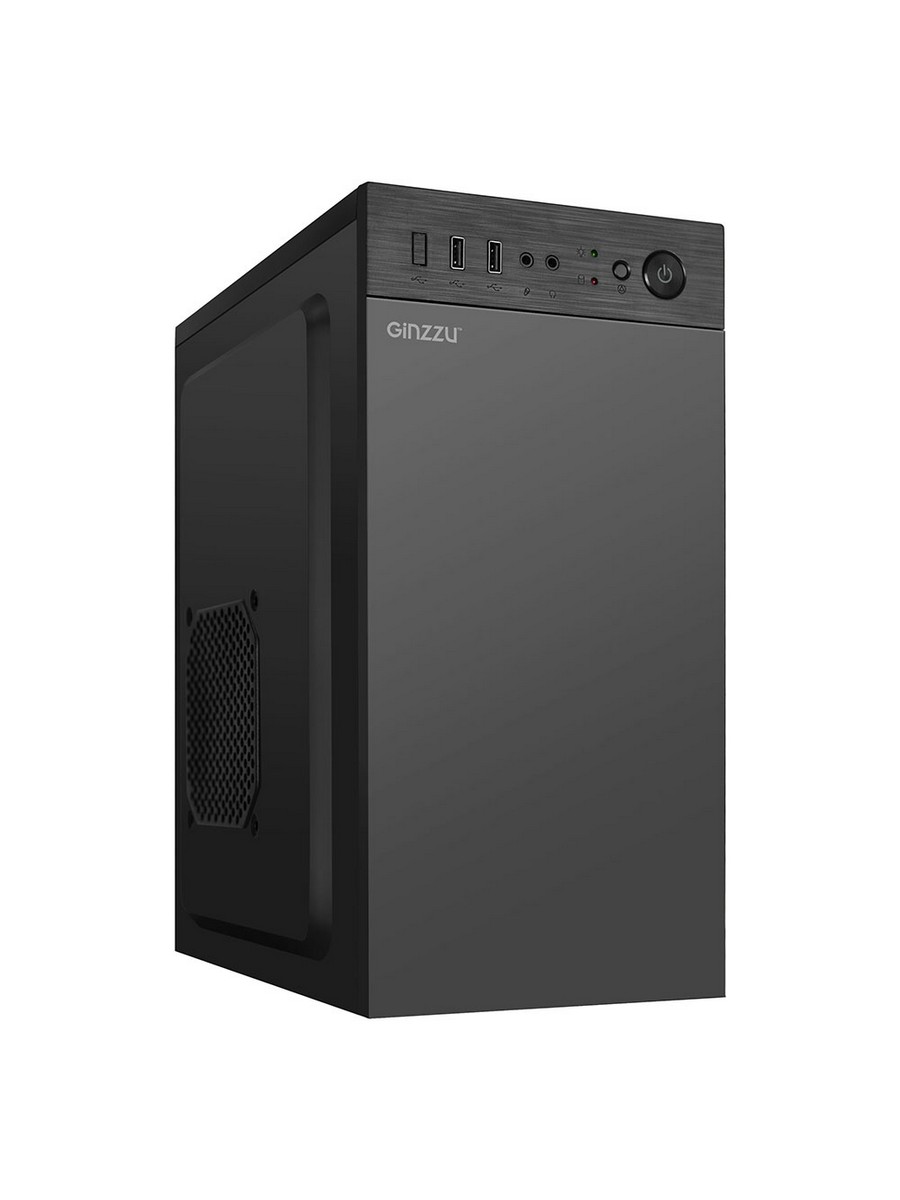 Корпус GINZZU MiniTower B400 черный (mATX, без БП, 2xUSB 2.0, no fan) (Ginzzu B400)