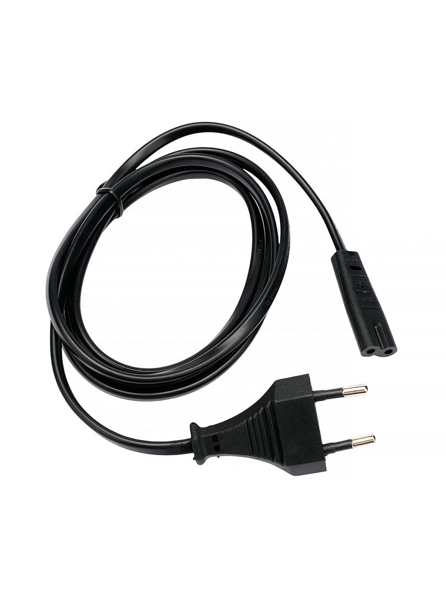 Кабель питания CABLEXPERT PC-184/2-1.5M черный (1.5м, CEE 7/16-C7, 2х0.5мм2, 2.5А) (PC-184/2-1.5M)
