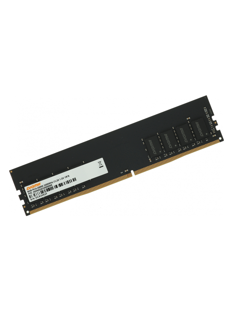 Память DIGMA DDR4 DIMM 8Gb (PC25600, 3200MHz, CL22, 1.2V, RTL) (DGMAD43200008S)
