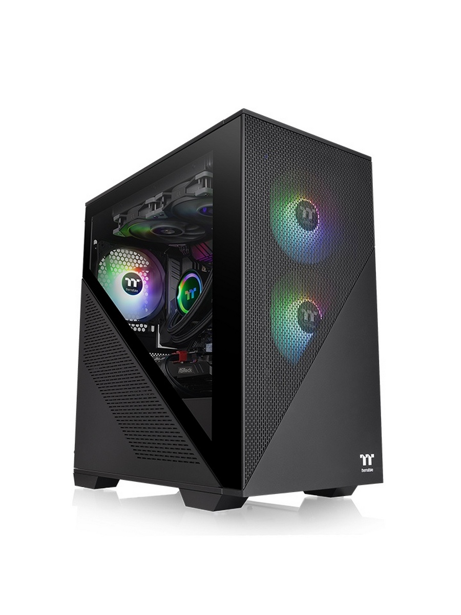 Корпус THERMALTAKE MiniTower Divider 170 TG ARGB черный (mATX, без БП, 2xUSB3.0+USB2.0, 2x120mm ARGB) (CA-1S4-00S1WN-00)