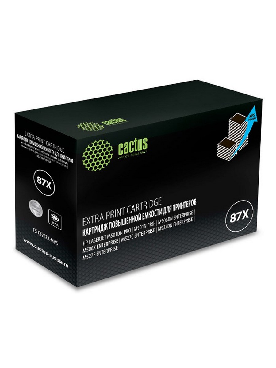 Картридж лазерный CACTUS CS-CF287X-MPS CF287XX черный ((24000стр.) для HP LJ M506dn/M506n/M506x) (CS-CF287X-MPS)