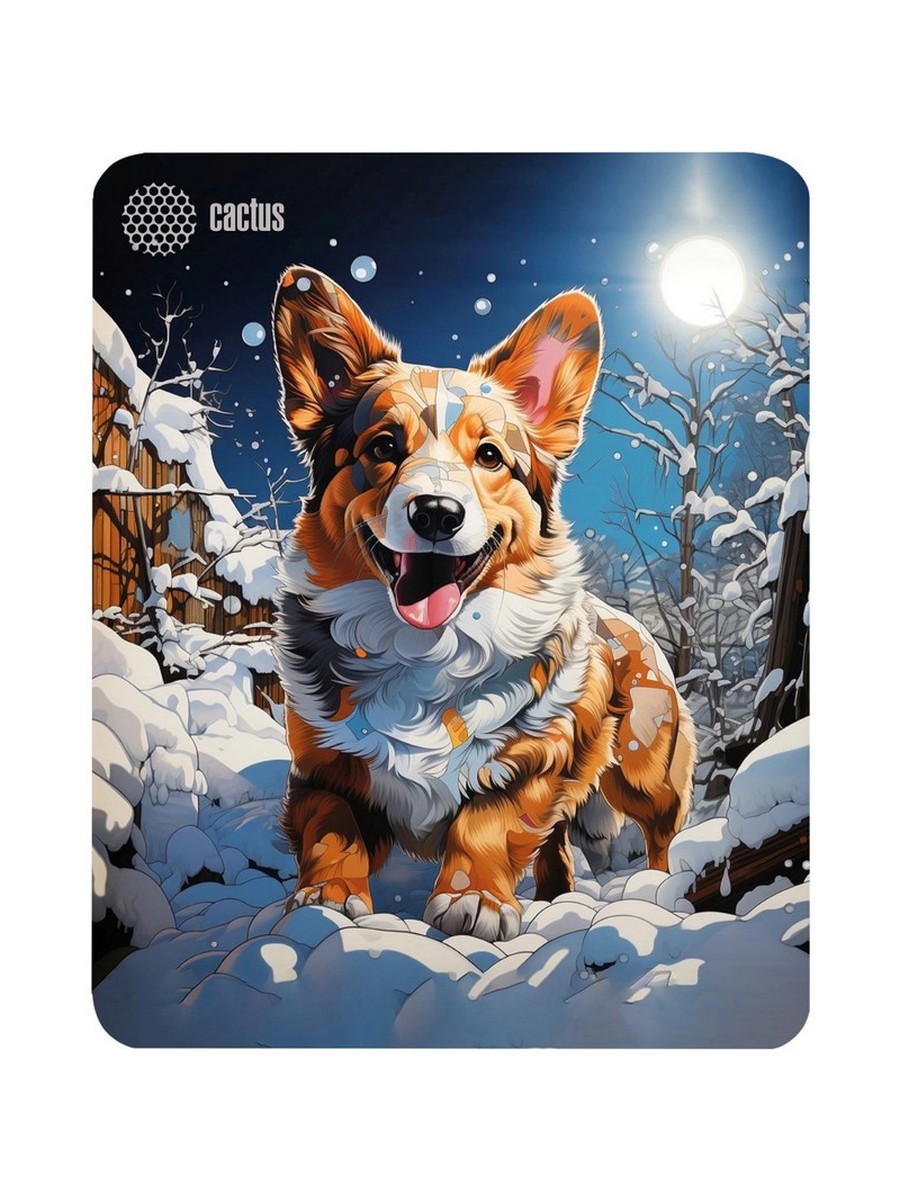 Коврик для мыши CACTUS Corgi (Корги) рисунок (тканевый, прорезиненное основание, 300x250x3мм) (CS-MP-D13M)