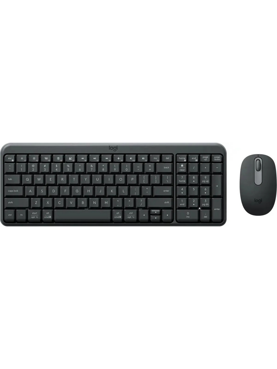 Комплект клавиатура+мышь беспроводной LOGITECH MK250 Compact (Компактный) графит (BT, 1000dpi) (920-013853)