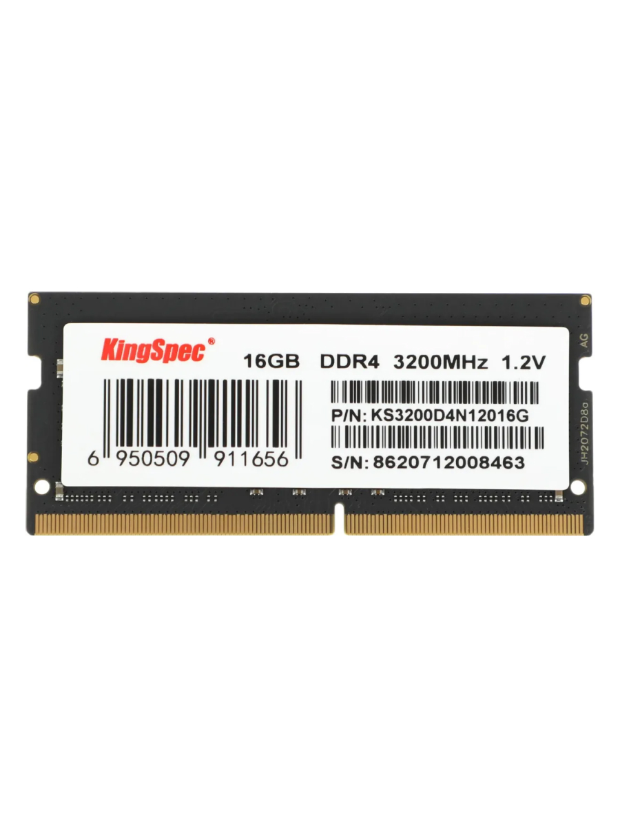 Память KINGSPEC DDR4 SO-DIMM 16Gb (PC425600, 3200MHz, C17, 1.2V, RTL) (KS3200D4N12016G)