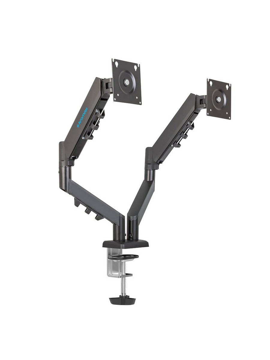 Кронштейн для мониторов KROMAX OFFICE-14 черный (настольнвй для 2-х мон., 15"-32", max 2х10кг, 75x75мм-100x100мм, наклонный, поворотный) (90804)