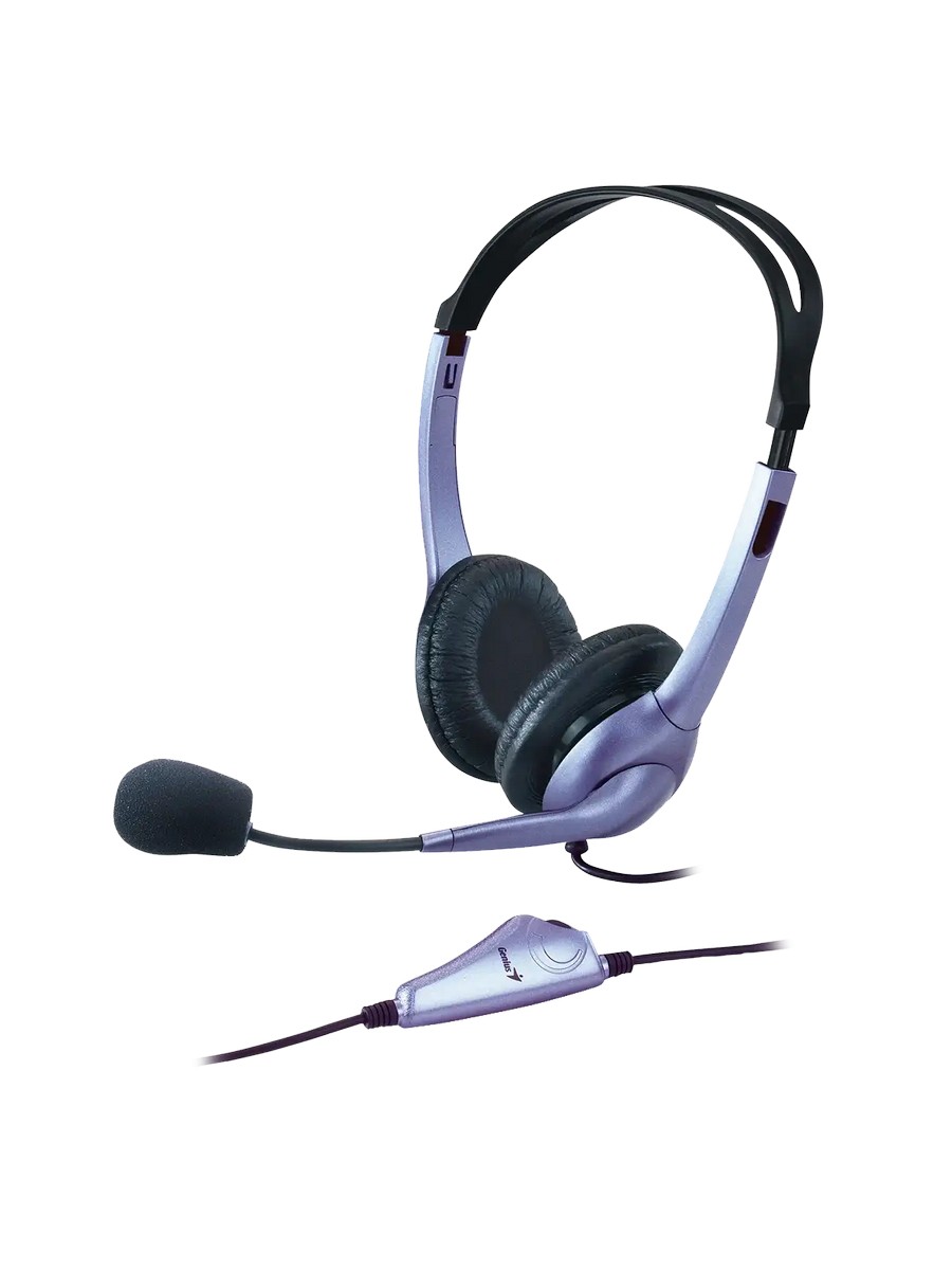 Гарнитура проводная GENIUS HS-04S черный/фиолетовый (3.5 мм mini-jack, кабель 1,8м) (31710156101)