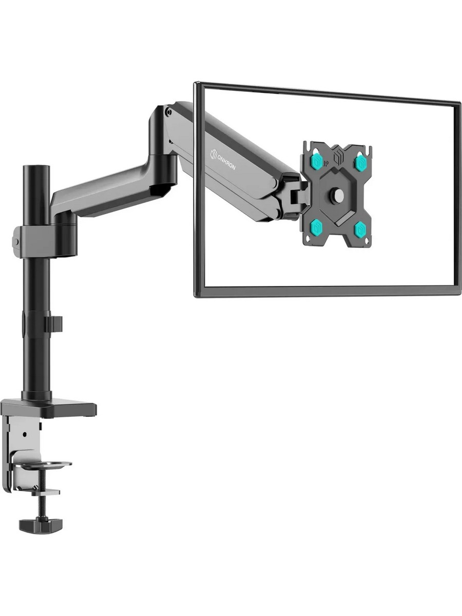 Кронштейн для монитора ONKRON G75-B черный (max VESA 100x100 мм., настольный, наклонно-поворотный, max 12 кг, газ.лифт) (G75-B)