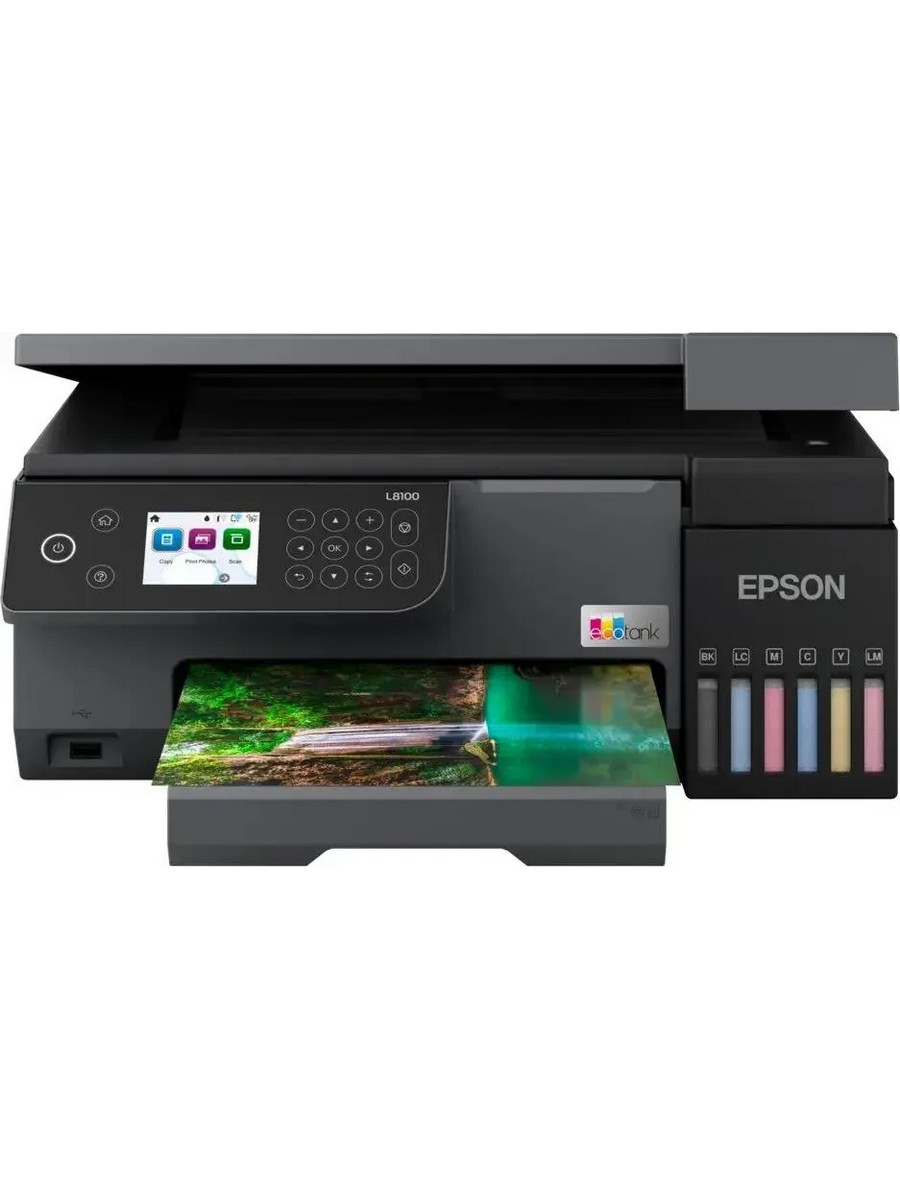 МФУ струйный EPSON EcoTank L8100 (A4, 6цв, принтер/копир/сканер, 5760x1440dpi, до 22ppm, СНПЧ, WiFi, USB) (C11CK94402)